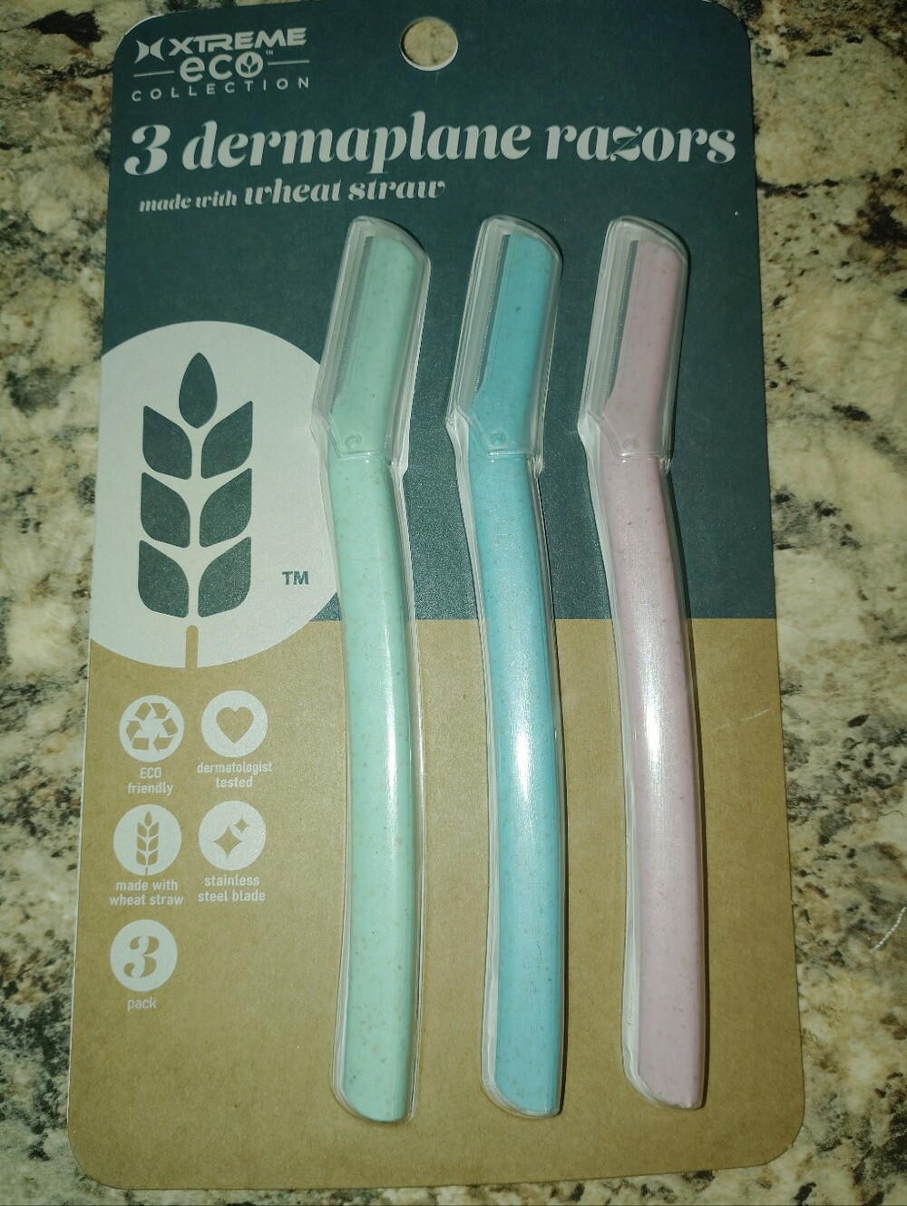 Xtreme Eco 3-Pack Dermaplane Razors - Mint, Light Blue, Light Pink